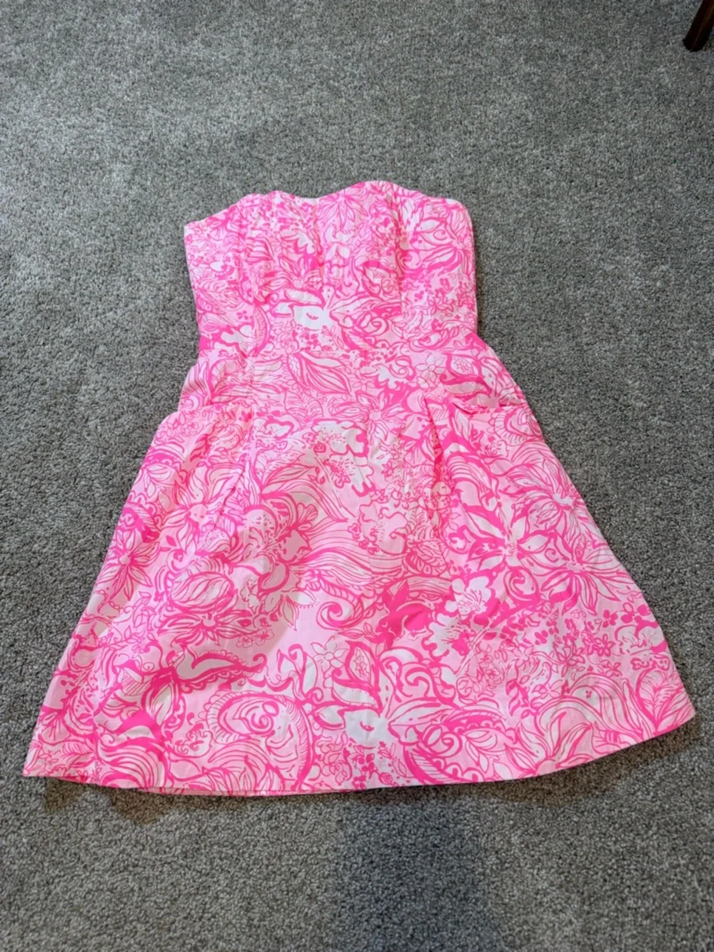 Lilly Pulitzer Pink Floral Strapless Sundress - Picture 3 of 10